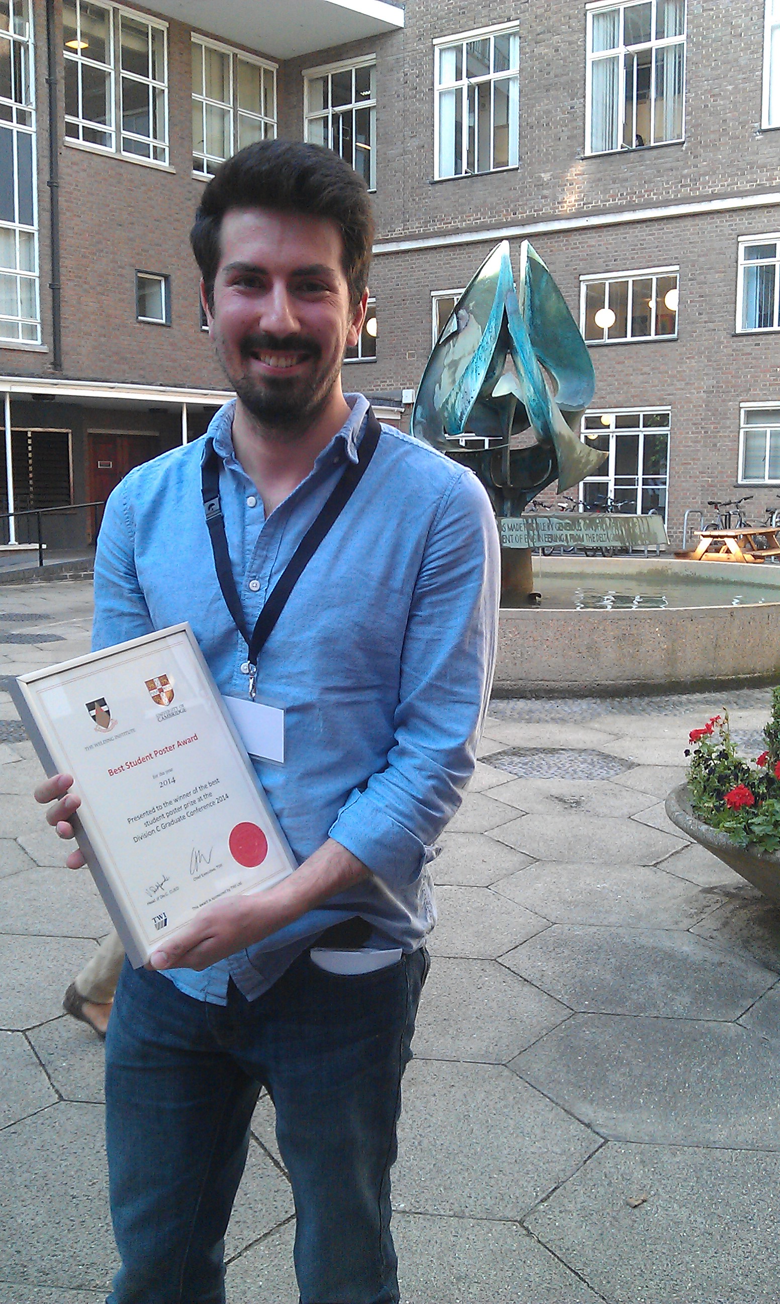 Alex with his award